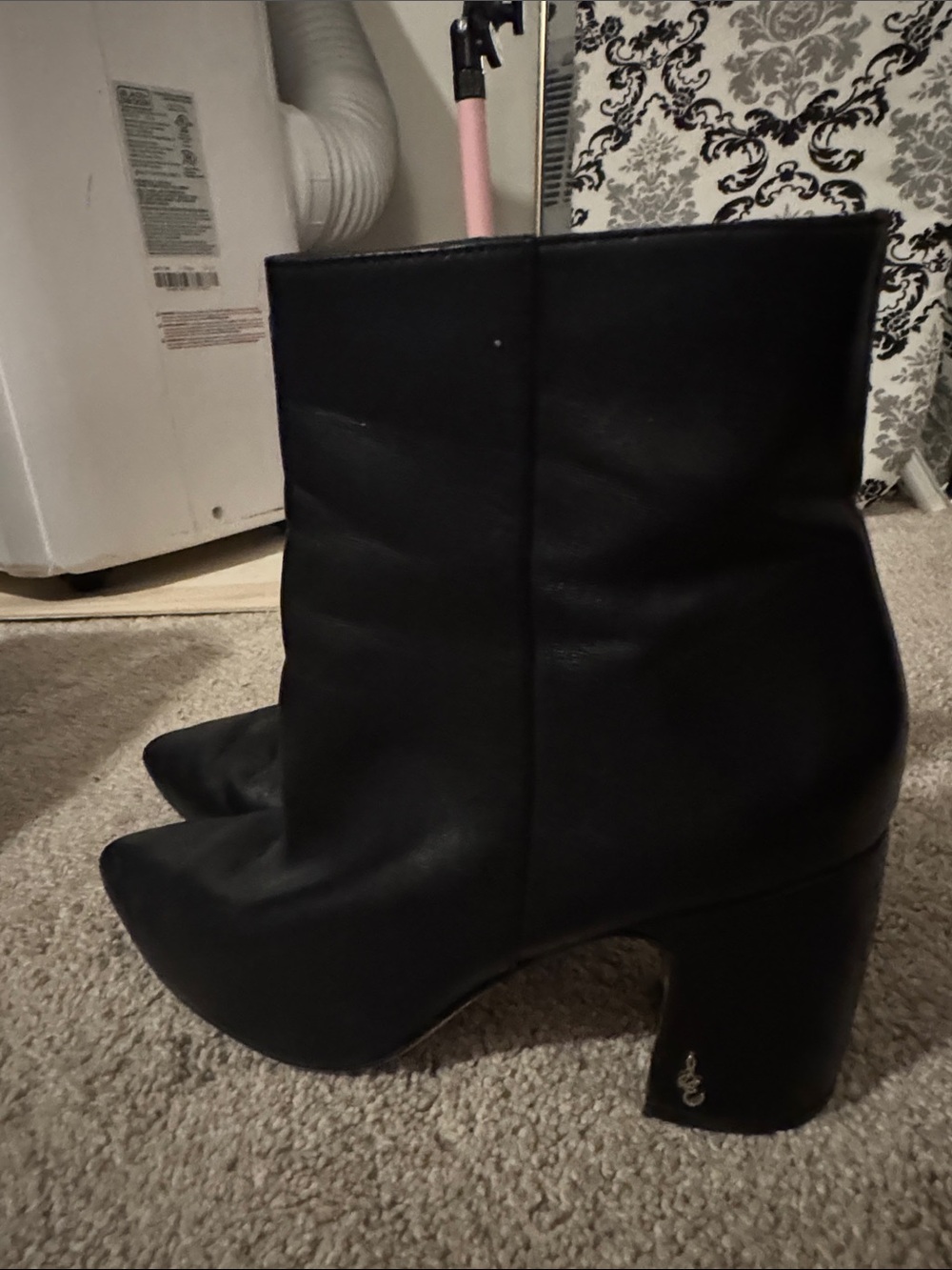 Sam Edelman Black Women's Mid-Calf Block Heel Boots